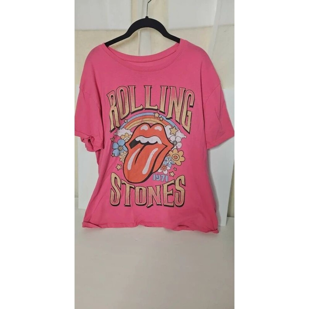 Rolling Stones 1971 Graphic Tee Pink Bravado Musidor B.V. XL 16/18